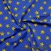 Yellow Starfish on Royal Blue Background Nylon Spandex Fabric