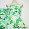 Jade Green Foliage and Lime/Turquoise Animal Style Nylon Spandex Fabric