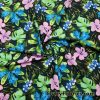Hawaiian Multicolor Foliage and Tropical Flowers Nylon Spandex Fabric