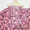 Scattered Black Outline Hearts on Pink Cotton Spandex Fabric