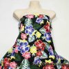 Hibiscus and Tropical Plants Print Cotton Stretch Twill Fabric