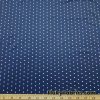 White Pin Dots on a Prussian Blue Nylon Spandex Swimsuit Fabric at FlukyFabrics.com