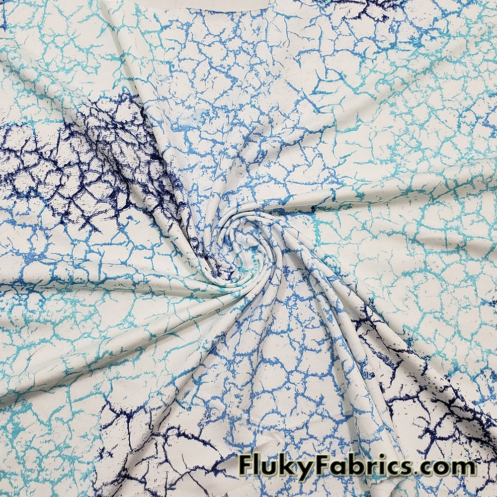 Abstract Cracked Ice Swimsuit Poly Spandex Fabric