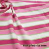 Pink, Lime and White Yarn Dyed Stripes Cotton Jersey Spandex Fabric