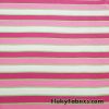 Pink, Lime and White Yarn Dyed Stripes Cotton Jersey Spandex Fabric