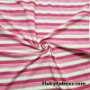 Pink, Lime and White Yarn Dyed Stripes Cotton Jersey Spandex Fabric