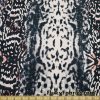Abstract Animal Print in Soft Blush, Black and Charcoal Swimsuit Bikini Nylon Spandex Fabric at FlukyFabrics.com