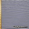 Dark Navy and White Stripes Nylon Spandex Swimwear Fabric at FlukyFabrics.com