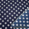 White Stars on Navy Background Cotton Twill Fabric