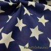 White Stars on Navy Background Cotton Twill Fabric