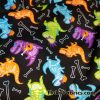 Colorful Rocker Dinosaurs 100% Cotton Rib Children Pajamas and Apparel Fabric
