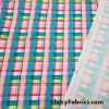 Pastel Colors Plaid Print Swimsuit Nylon Spandex Fabric