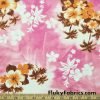 Hawaiian Print on Pink Tie Dye Nylon Spandex Swimsuit Fabric at FlukyFabrics.com