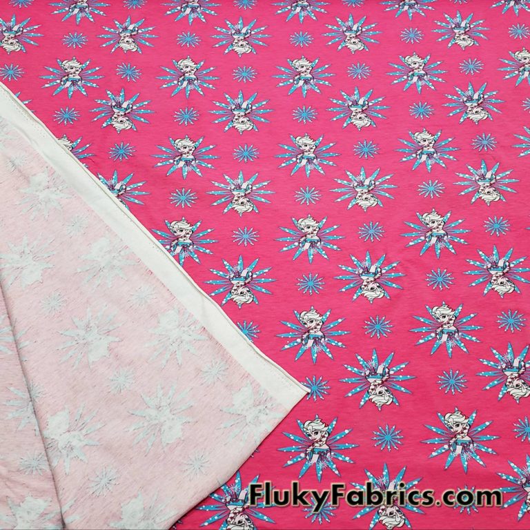 Ice Princess Portraits Hot Pink Lightweight Cotton Spandex Fabric