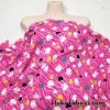 Cute Kitten Faces and Hearts with Animal Print Cotton Jersey Fabric