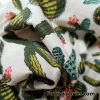 Cactus and Flowers on Ivory Desert Plants Cotton Stretch Poplin Fabric
