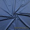 White Pin Dots on a Prussian Blue Nylon Spandex Swimsuit Fabric
