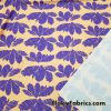Purple Feathery Leaves on a Peach Background Nylon Spandex Fabric