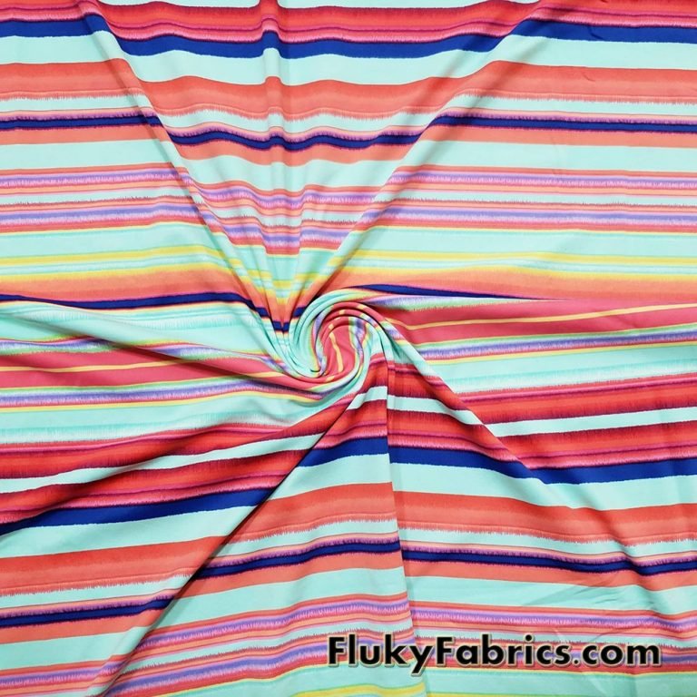 Multicolor Summer Stripes Nylon Spandex Swimwear Fabric