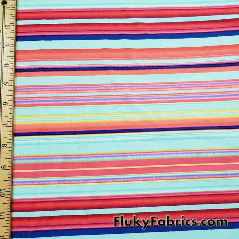 Multicolor Summer Stripes Nylon Spandex Swimwear Fabric