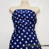 White Patriotic Stars on Shiny Navy Nylon Spandex swimsuit Fabric