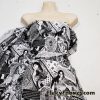 Paisley Fashion Magazine Black and White Cotton Jersey Spandex Fabric
