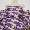 Purple Feathery Leaves on a Peach Background Nylon Spandex Fabric