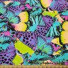 Beautiful and Colorful Abstract Butterfly Print Semi Brushed Nylon Spandex Fabric at FlukyFabrics.com
