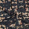 Elegant Abstract Print on Black Swimwear Nylon Spandex Fabric