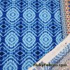 Shades of Blue Ikat Tribal Print with a Decorative Stripe Nylon Spandex Fabric