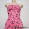 Horses and Roses Print on Pink Cotton Jersey Fabric