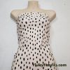 On Trend Black Irregular Oval Dots Print on an Ivory Background Nylon Spandex Fabric