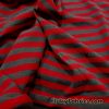 Red and Dark Gray Stripes Cotton Lycra Fabric