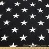 White Stars on Black Cotton Lycra Fabric ONLY 1 YARD CUTS