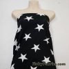 White Stars on Black Cotton Lycra Fabric ONLY 1 YARD CUTS