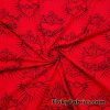Hearts, Roses, Thorns, Crosses, Flames Print on Red Cotton Lycra Fabric