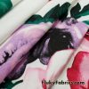 French Big Roses on Off White Cotton Spandex Fabric
