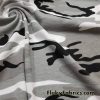 Black, Gray and White Camo Print Interlock Cotton Knit Fabric