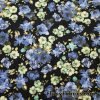 Blue and Mint Flowers Print Lightweight Cotton Spandex Fabric at FlukyFabrics.com