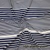 Navy and White Thin and Wide Stripes Nylon Spandex Swimwear Fabric