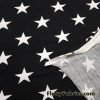 White Stars on Black Cotton Lycra Fabric ONLY 1 YARD CUTS