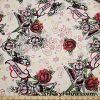 Amor, Birds, Flowers and Paisleys Cotton Jersey Spandex Fabric at FlukyFabrics.com