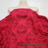 Hearts, Roses, Thorns, Crosses, Flames Print on Red Cotton Lycra Fabric