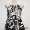 EXPLICIT Black and White XXX Adult Services Classified Ads Print Cotton Lycra Fabric
