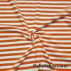 Orange and White Yarn Dyed Stripe 4 Way Stretch Cotton Spandex Fabric