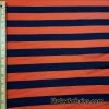 Navy and Orange Stripes Poly Cotton Jersey Fabric at FlukyFabrics.com