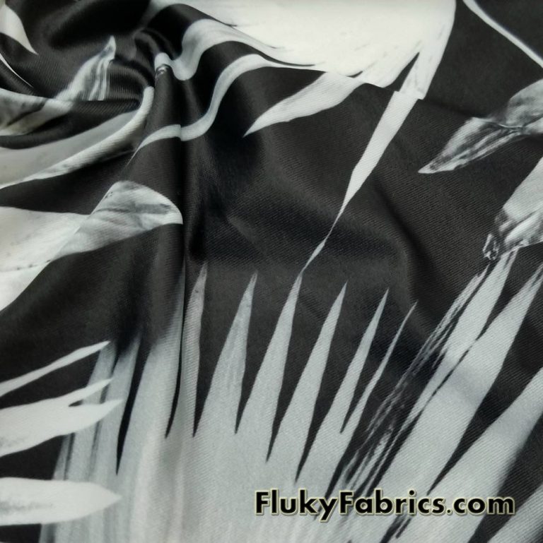 Big Monochromatic Palm Leaves Print Swimsuit Nylon Spandex Fabric