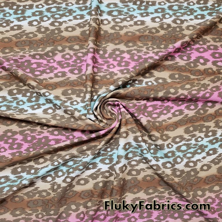 Colorful Feline Spots & Stripes 4-Way Stretch Nylon Spandex Fabric