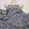 Dark Navy and White Abstract Fingerprints Print Nylon Spandex Fabric