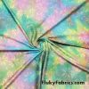 Wet Look Spandex Groovy Daisies Candy Tie Dye with Lurex UV/Blacklight Reactive Fabric